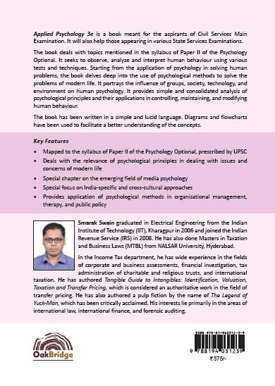 Applied Psycology for UPSC | Third Edition | Psycology book for UPSC Mains | Smarak Swain | OakBridge - Retail Maharaj