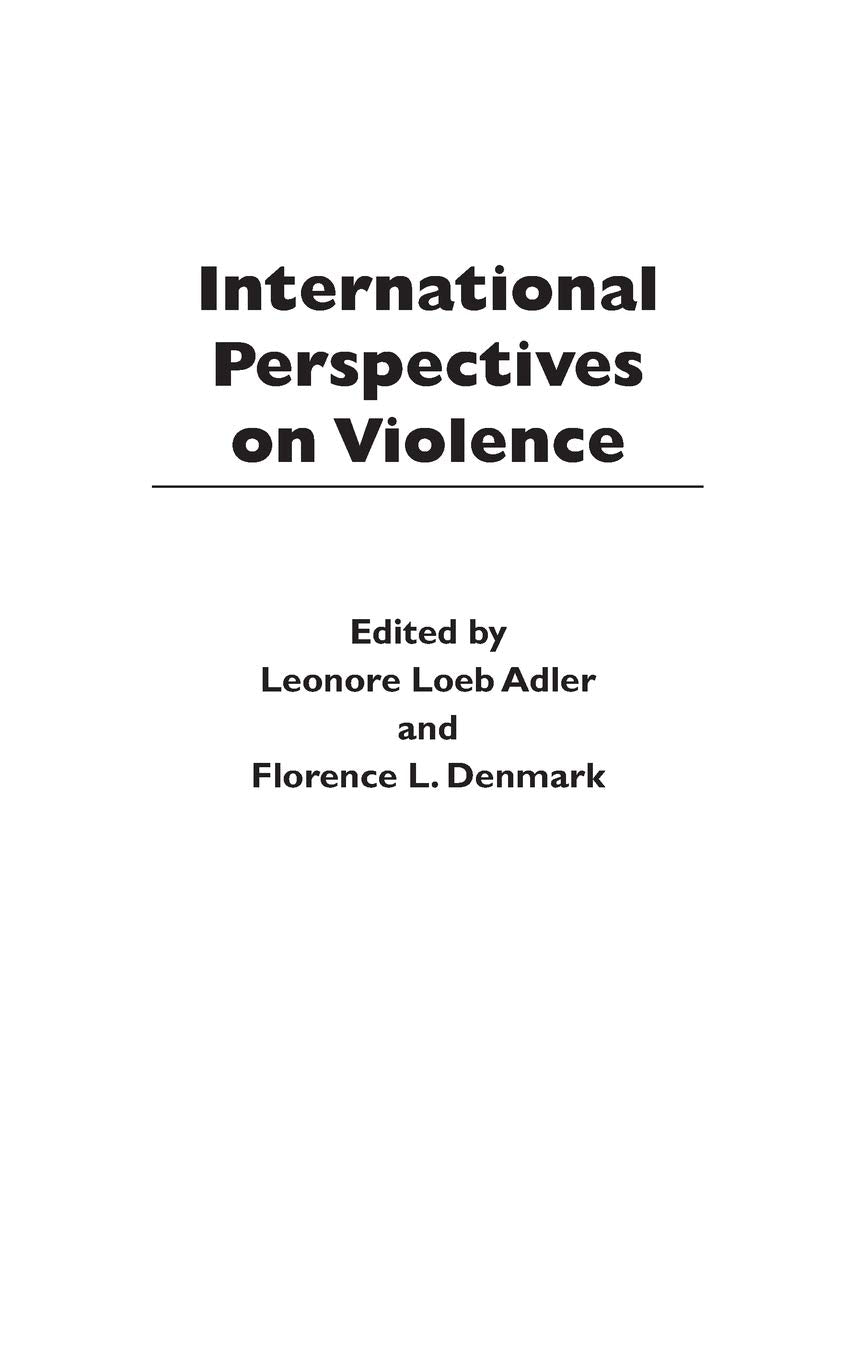 International Perspectives on Violence