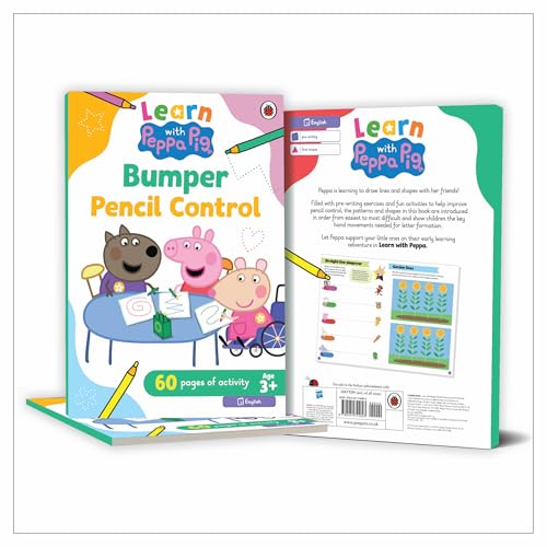 Peppa Pig: Learn With Peppa: Bumper Pencil Control | Draw Patterns and Shapes | | 60 Pages of Tracing Practise | Activity Book for Toddlers | Ages 3+