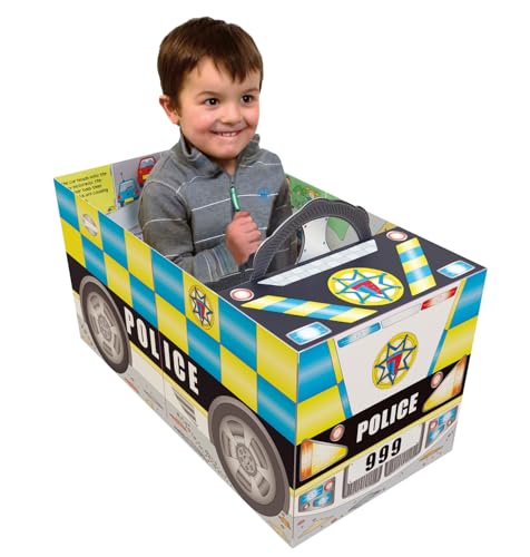 Convertible Police Car: Three toddler-friendly activities in one fold-out pack: a sit-in vehicle, interactive playmat and engaging story! - Retail Maharaj