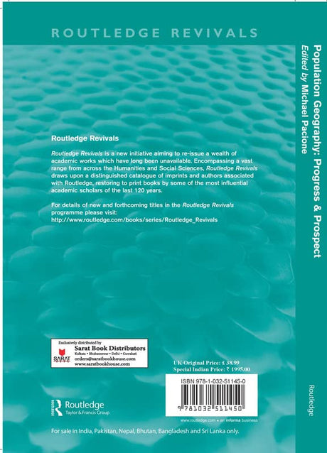 Population Geography: Progress & Prospect (Routledge Revivals) - Retail Maharaj