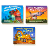 Where Do Diggers, Trains, and Planes Sleep at Night? Board Book Boxed Set (Where Do...Series)