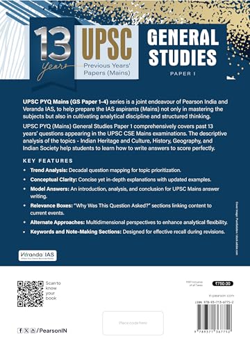 13 Years' UPSC Previous Years' Papers (Mains) General Studies Paper-1 - Retail Maharaj