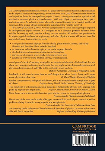 The Cambridge Handbook of Physics Formulas