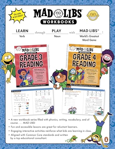 Mad Libs Workbook: Grade 4 Reading: Aligns with State and National Common Core Standards