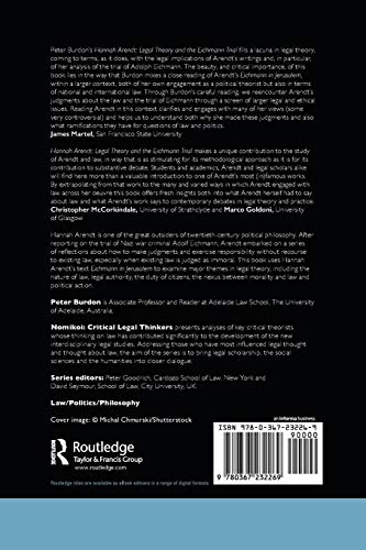 Hannah Arendt: Legal Theory and the Eichmann Trial - Retail Maharaj