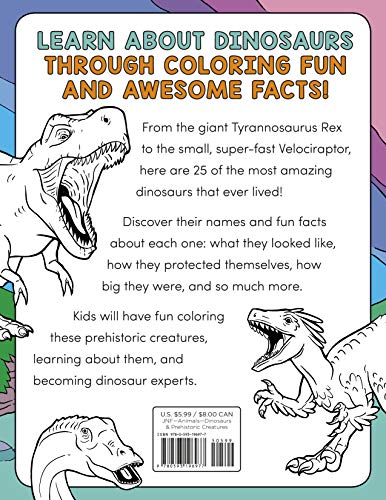 Dinosaur Book for Kids: Coloring Fun and Awesome Facts