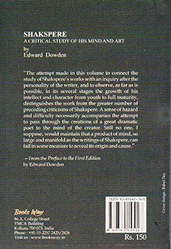Shakspere: A Critical Study: His Mind and Art - Retail Maharaj