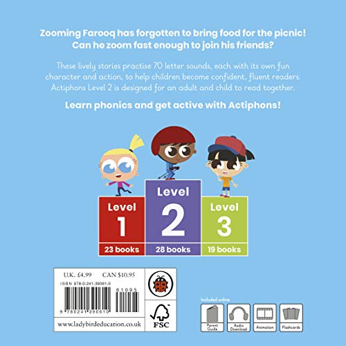 Actiphons Level 2 Book 18 Zooming Farooq: Learn phonics and get active with Actiphons!