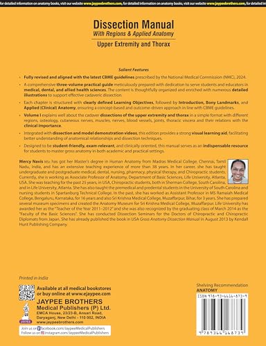 Dissection Manual With Regions & Applied Anatomy Upper Extremity And Thorax (Vol.1)