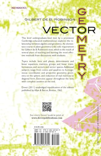 Vector Geometry (Dover Books on Mathematics) [Paperback] Robinson, Gilbert de B.