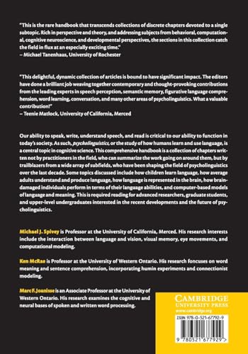 The Cambridge Handbook of Psycholinguistics (Cambridge Handbooks in Psychology)