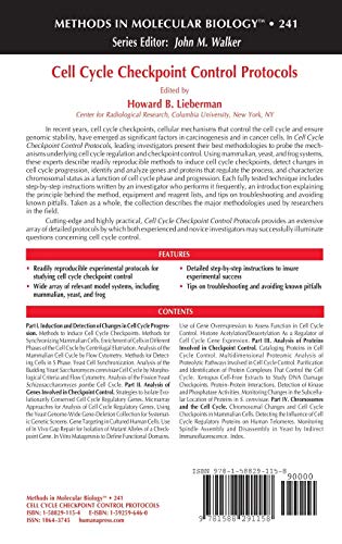 Cell Cycle Checkpoint Control Protocols: 241 (Methods in Molecular Biology)