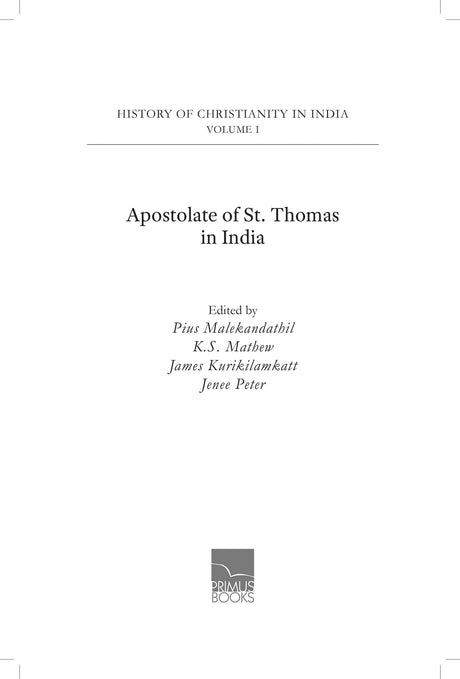 Primus Books - Apostolate of St. Thomas in India - Retail Maharaj