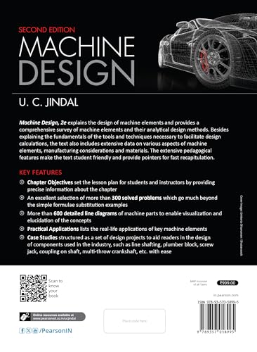 Machine Design, 2nd Edition by Pearson For automobile engineers | 300+ solved problems 600 detailed line diagrams of machine parts to enable visualization and elucidation of the concepts - Retail Maharaj