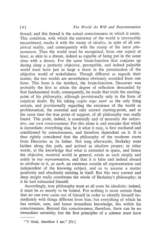 SCHOPENHAUER-THE WORLD AS WILL AND REPRE