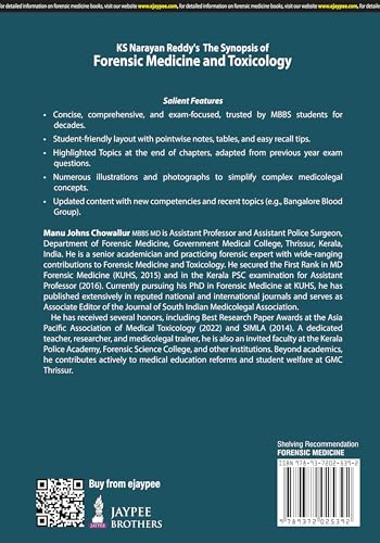 KS NARAYAN REDDY'S THE SYNOPSIS OF FORENSIC MEDICINE & TOXICOLOGY