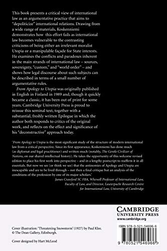 From Apology to Utopia: The Structure of International Legal Argument : Reissue with a new Epilogue