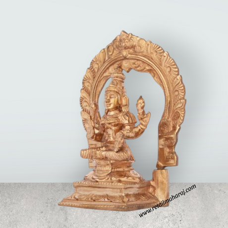 Laxmi Murti with Arch - 6 Inches | Lakshmi Idol/ Panchaloha Statue/ Lakshmi Murti for Pooja/ 900 Gms Approx - Retail Maharaj