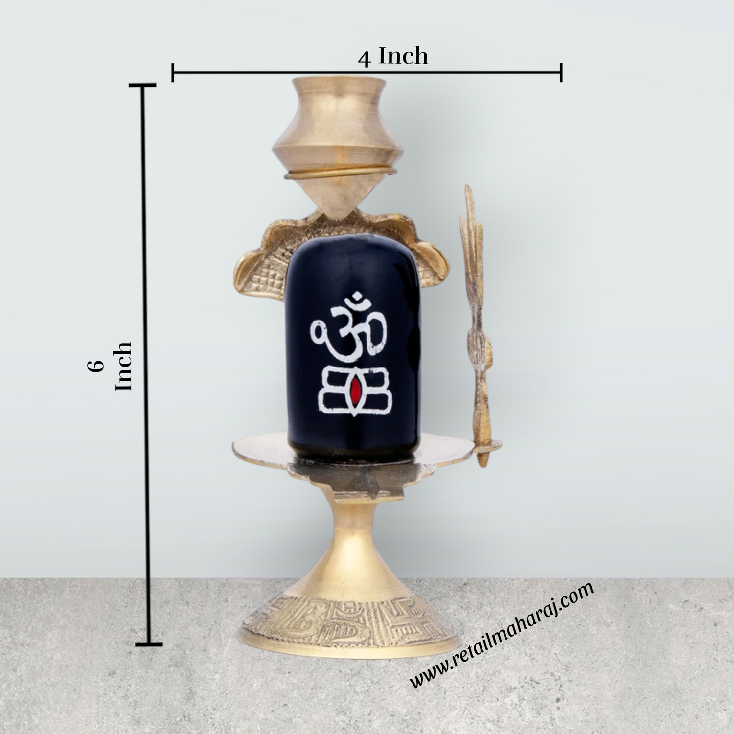 Black Shivling with Nag Dhara Pot - 6 x 4 Inches | Brass Mahadev Shivl