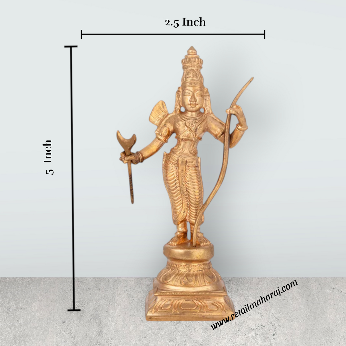 Ramar Murti Set - 5 x 2.5 Inches | Panchaloha Statue / Ram Sita Laxman Hanuman / Ram Darbar Statue For Pooja - Retail Maharaj