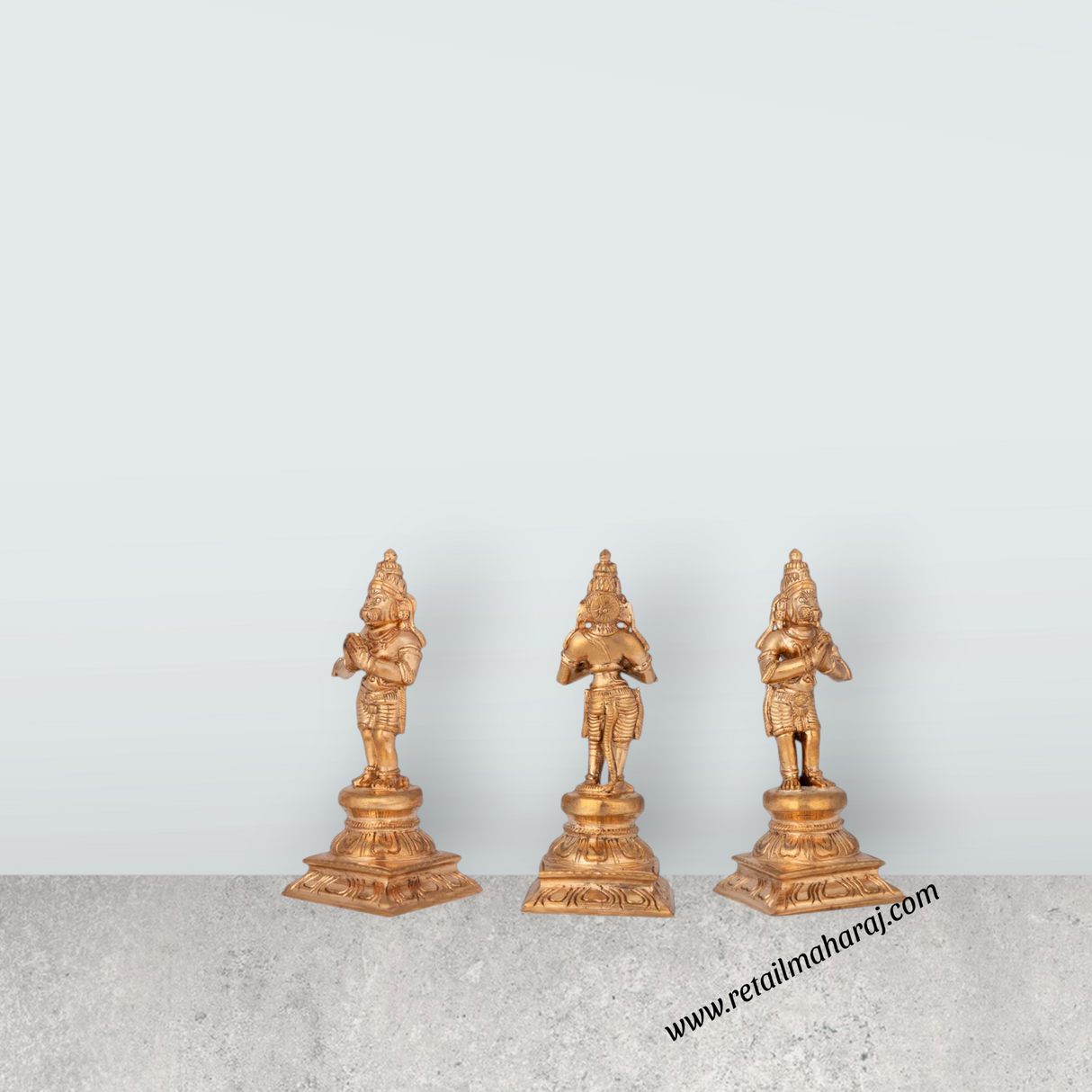 Ramar Murti Set - 5 x 2.5 Inches | Panchaloha Statue / Ram Sita Laxman Hanuman / Ram Darbar Statue For Pooja - Retail Maharaj