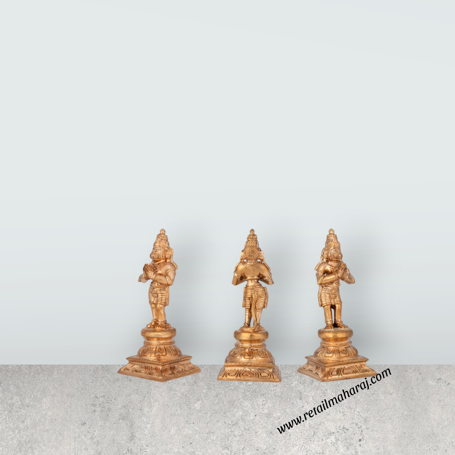 Ramar Murti Set - 5 x 2.5 Inches | Panchaloha Statue / Ram Sita Laxman Hanuman / Ram Darbar Statue For Pooja - Retail Maharaj