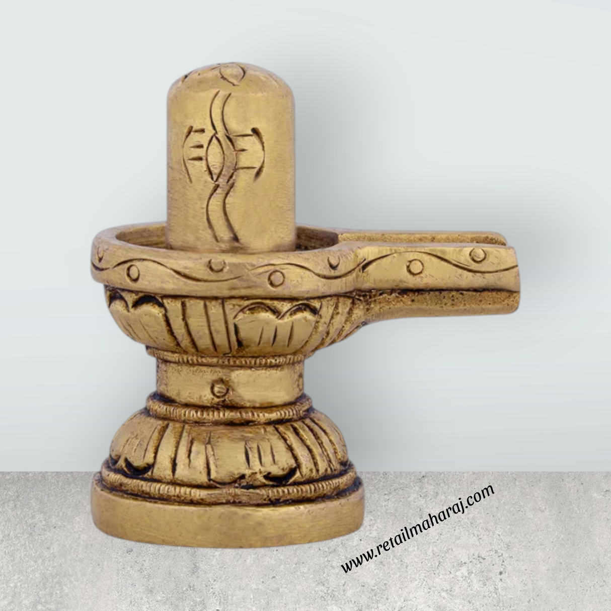 Shiv Ling Murti - 1.75 X 1.75 Inches | Shiva Lingam Statue/ Shiv Ling Statue/ Antique Brass Idol For Worship - Retail Maharaj