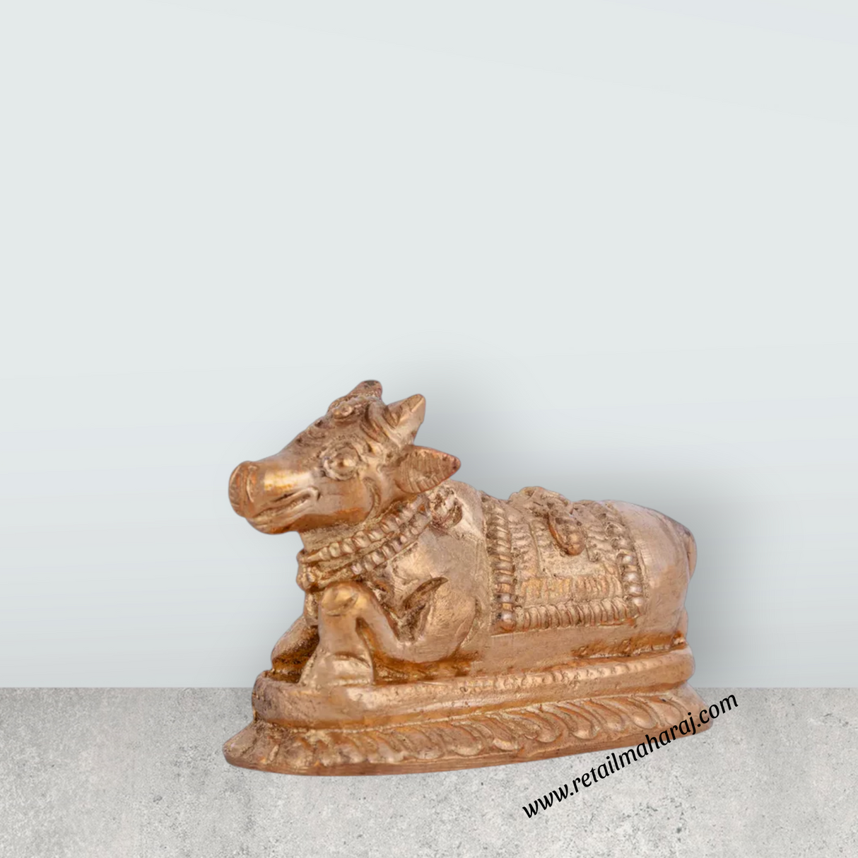 Nandi Murti - 1 x 2 Inches | Panchaloha Idol/ Nandi Statue/ Nandi Bhagavan / NandiDeva / Decor For Pooja - Retail Maharaj