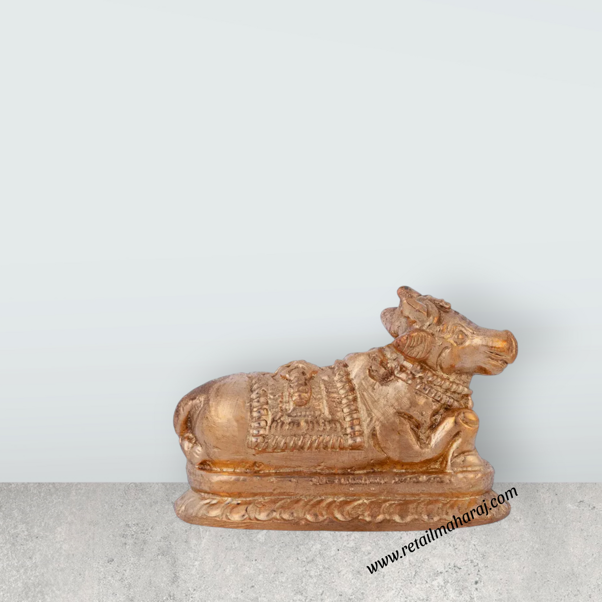 Nandi Murti - 1 x 2 Inches | Panchaloha Idol/ Nandi Statue/ Nandi Bhagavan / NandiDeva / Decor For Pooja - Retail Maharaj