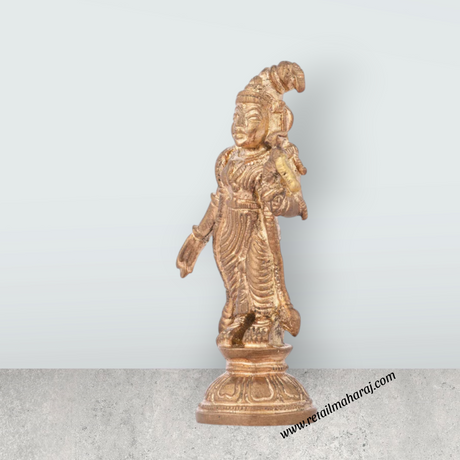 Andal Idol - 3 x 1.5 Inches | Panchaloha Idol/ Andal Vigraham for Pooja/ 75 Gms Approx - Retail Maharaj