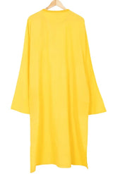 Embroidered Cotton Kurta – Yellow - Retail Maharaj