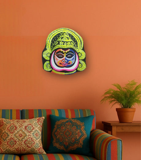 Traditional Kathakali Mask – Handcrafted Papier-Mâché Wall Art | MukhosMukhi Series - Retail Maharaj