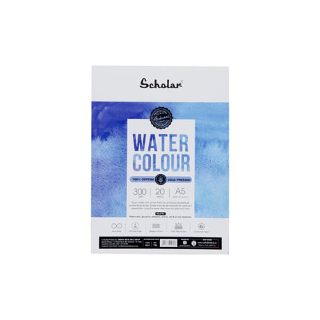 Scholar 100% Cotton Watercolour Medium Texture Paper Cut Packs 300 GSM - Retail Maharaj