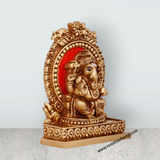 Ganesh Murti With Arch - 4 x 3 Inches | Resin Ganpati Murti Sitting On Sinhasan for Pooja - Retail Maharaj