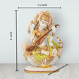 Saraswati Murti - 8 x 7.5 Inches | Saraswati Idol Sitting On Swan/ Resin Statue for Pooja - Retail Maharaj
