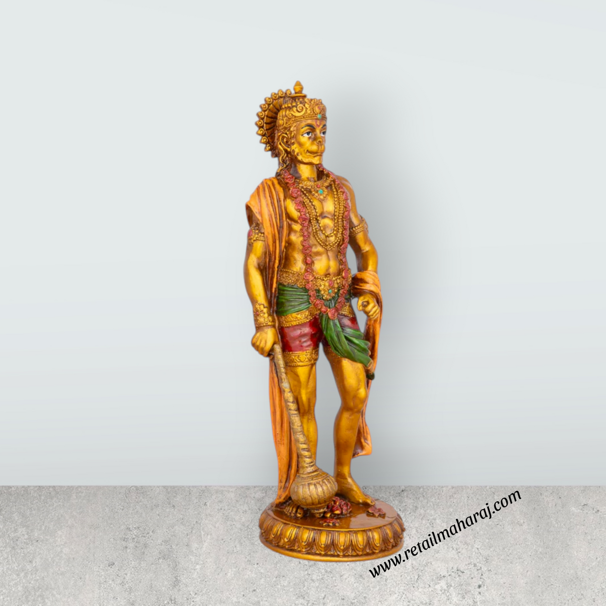 Anjaneya Statue - 10 x 3 Inches | Hanuman Statue/ Hanuman Murti/ Resin Statue for Pooja - Retail Maharaj