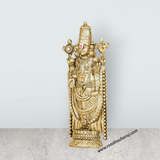 Balaji Murti - 5 x 2 Inches | Gold Polish Balaji Standing Statue/ Tirupati Balaji Idol for Pooja - Retail Maharaj