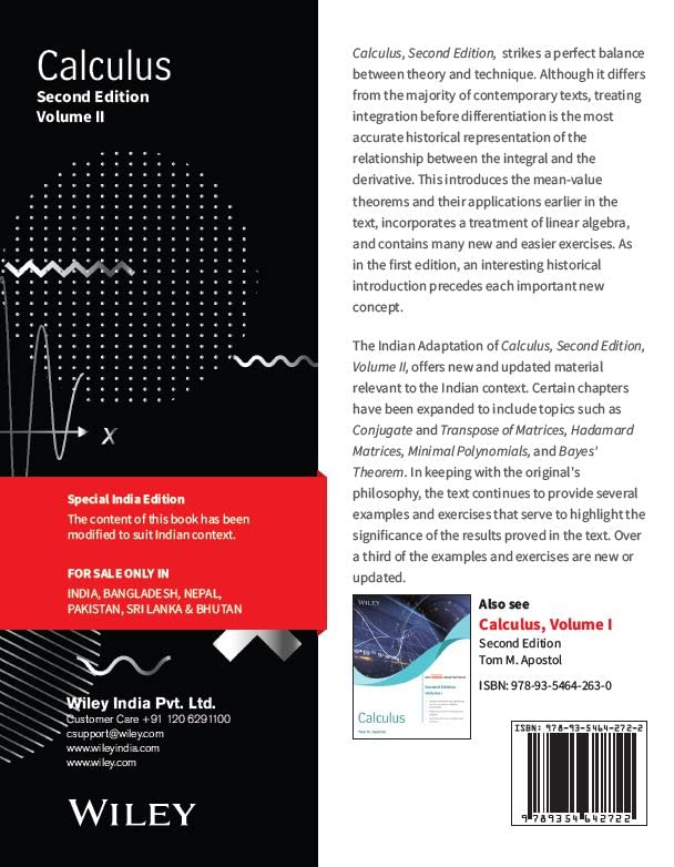 Calculus, Vol II, 2ed, An Indian Adaptation | New | BS | e | k