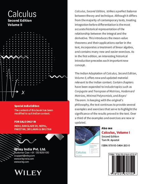 Calculus, Vol II, 2ed, An Indian Adaptation | New | BS | e | k - Retail Maharaj