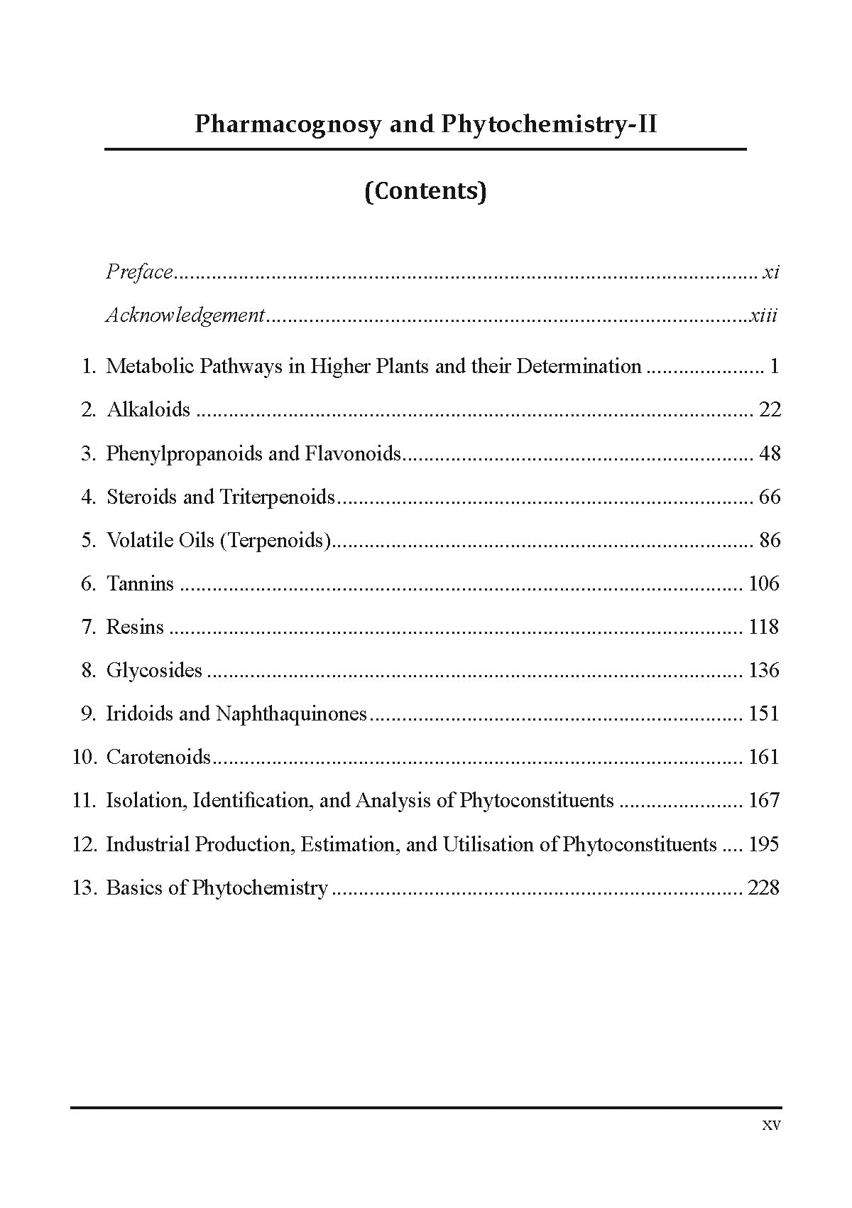 Pharmacognosy and Phytochemistry-II