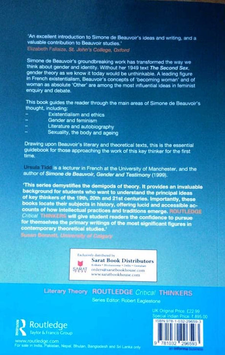 Simone De Beauvoir [Paperback] Ursula Tidd - Retail Maharaj