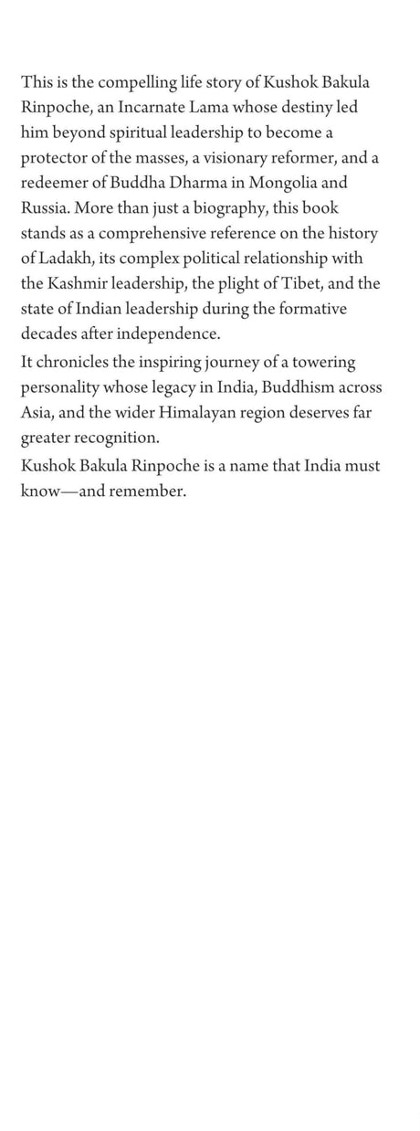 Kushok Bakula Rinpoche: The Architect of Modern Ladakh: Life and Times - Retail Maharaj