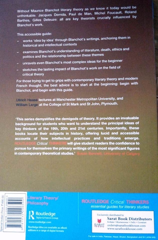 Maurice Blanchot [Paperback] Ullrich Haase and William Large - Retail Maharaj