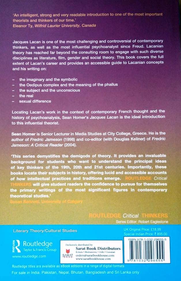 Jacques Lacan [Paperback] Sean Homer - Retail Maharaj