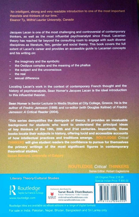 Jacques Lacan [Paperback] Sean Homer - Retail Maharaj