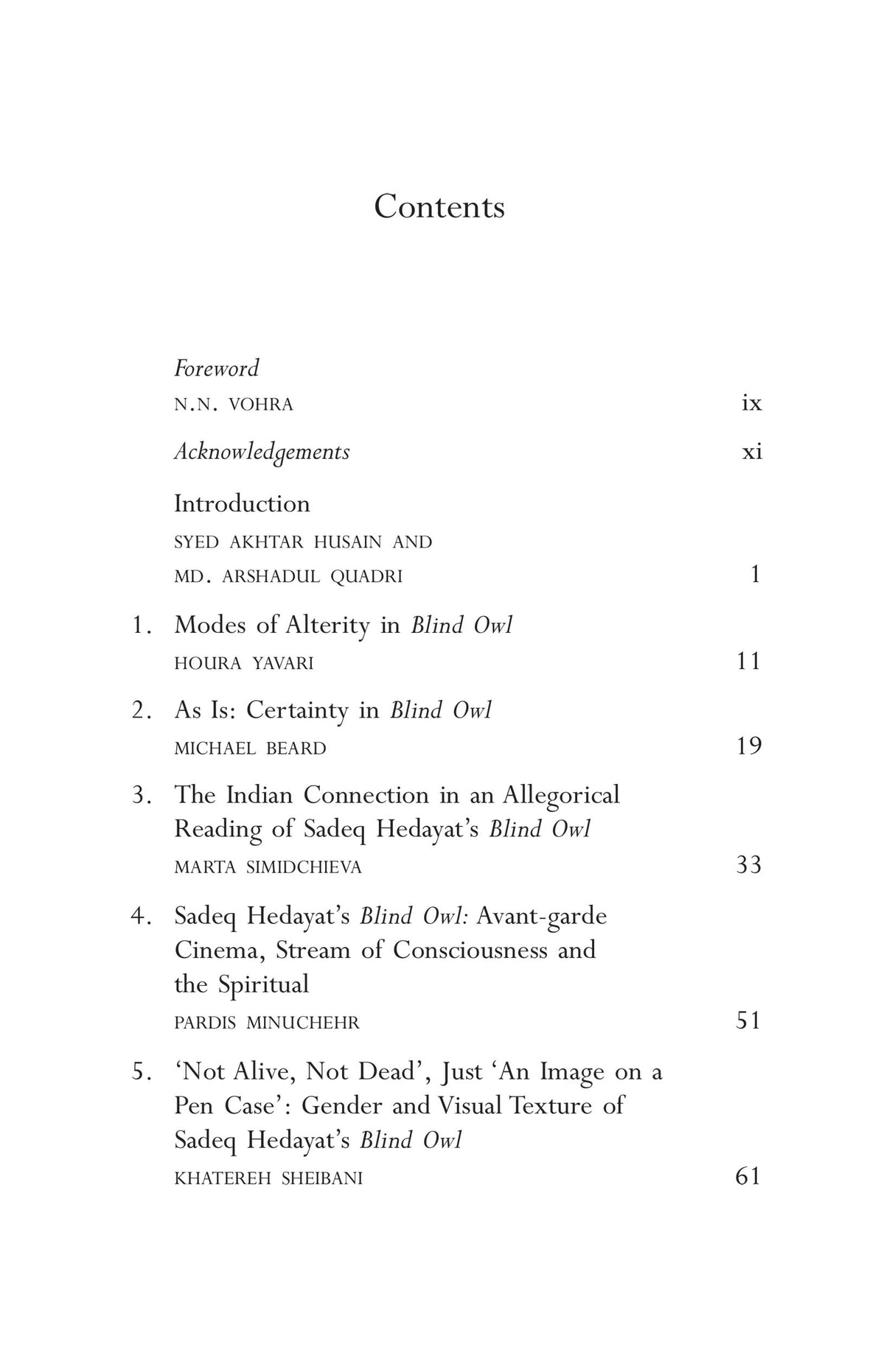 Revisiting Sadeq Hedayat's Blind Owl: Writings on a Modern Persian Novel