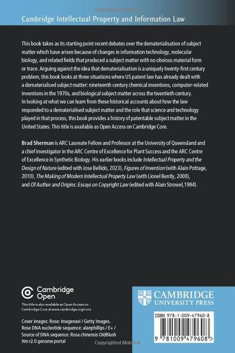 Intangible Intangibles: Patent Law's Engagement with Dematerialised Subject Matter: 63 (Cambridge Intellectual Property and Information Law, Series Number 63) - Retail Maharaj