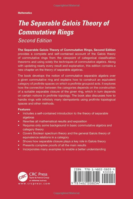 The Separable Galois Theory of Commutative Rings: 307 (Chapman & Hall/CRC Pure and Applied Mathematics) [Hardcover] Magid, Andy R. - Retail Maharaj