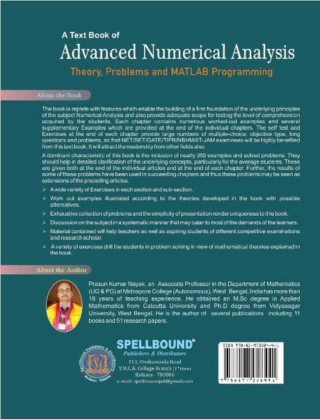 A Textbook Of Advanced Numerical Analysis (Theory, Problems and MATLAB Programming) Hardcover (English version) - Retail Maharaj